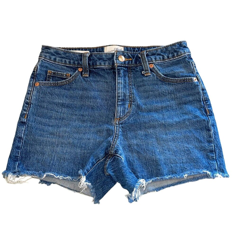 Cutoff Denim Shorts Vintage Mid-Rise - Picture 3 of 9